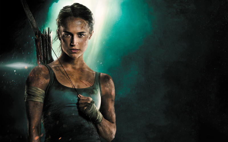 adventure, Tomb Raider: Lara Croft, bandages, background, 4K, Tomb Raider, Mike, arrows, action, poster, Alicia Vikander, girl, Lara Croft, bow