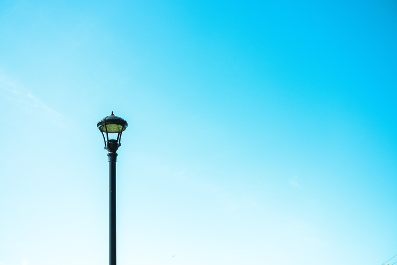 copy space, tall - high, pillar, gas light, post, architecture, sky, clear Sky, urban Scene, tower, street, street Light, electric light, outdoors, backgrounds