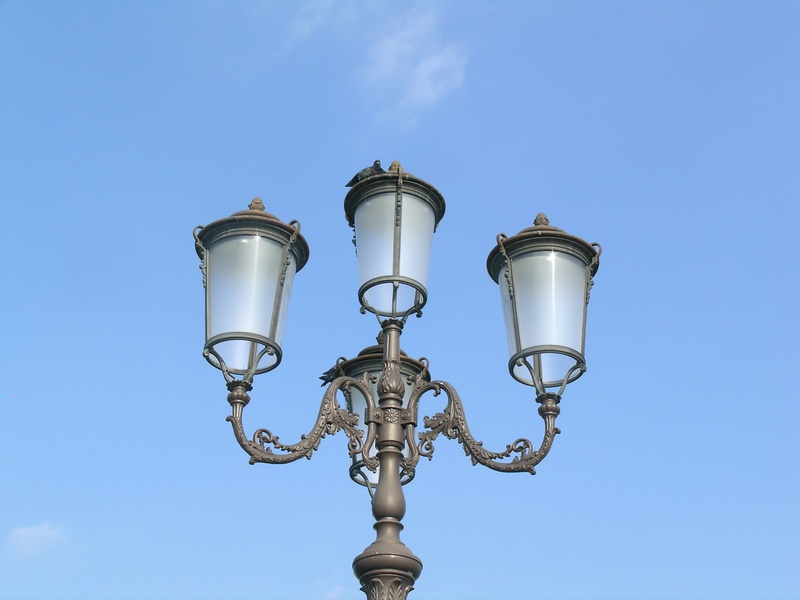 gas light, architecture, light, sky, metal, outdoors, street, day, low angle view, clear sky, street light, nature, no people, lighting, electric lamp