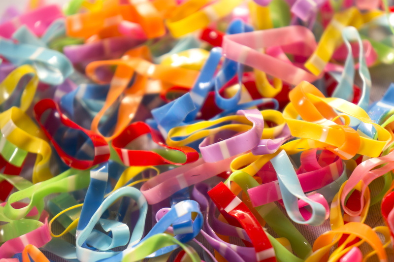 close-up, sweet food, wire t-shirt, indulgence, large group of objects, color, high angle view, sweet, elastic hair ties, food and drink, food, no people