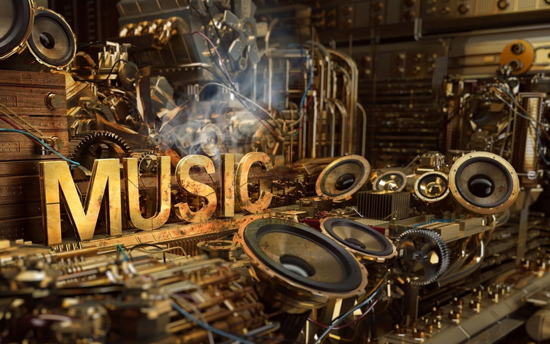 indoors, still life, Music is Life, no people, typography, smoke - physical structure, business, equipment, communication, steampunk, western script, machinery