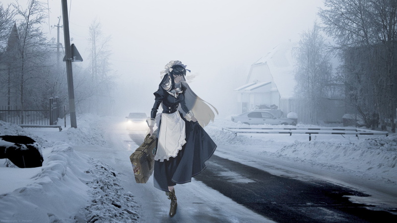 2K, anime, smoking, winter, irl, 2D
