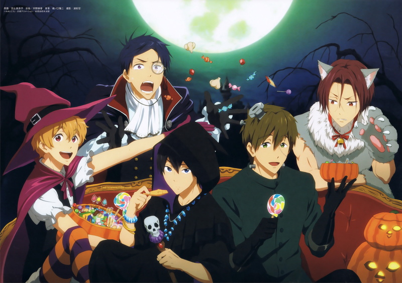 Halloween Costume, werewolf, Tachibana Makoto, guys, Dracula, witch hat, Halloween, Frankenstein, 2K, sweets, Ryugazaki Rei, Matsuoka Rin, Hazuki Nagisa
