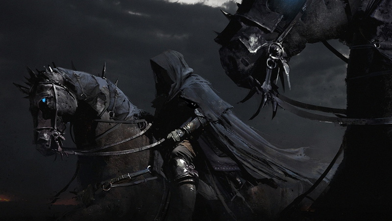 horse, 1080P, cloak, rider, black