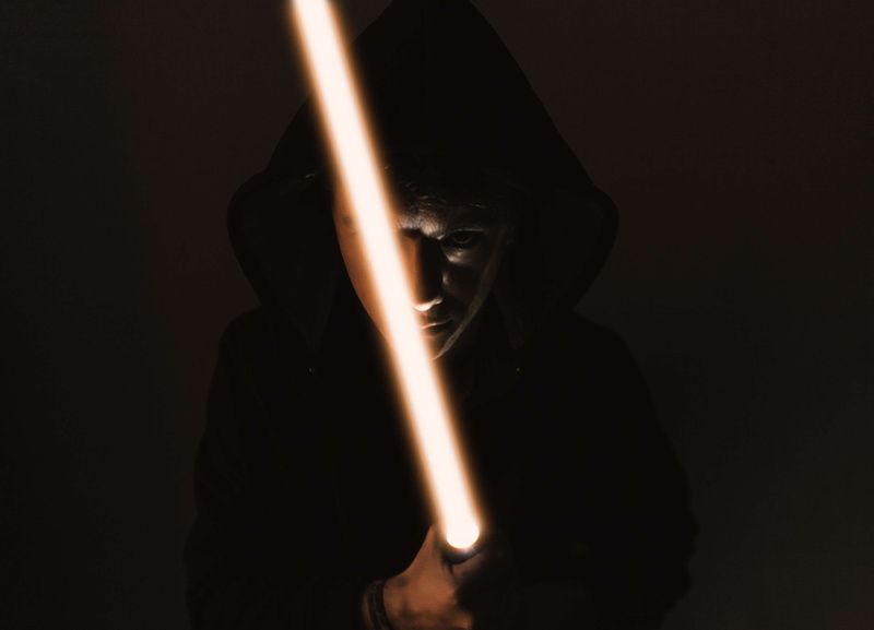 adult, dark, human body part, depression - sadness, death, you, sith, front view, human face, studio shot, night, side, 4K, portrait, lightsaber, through