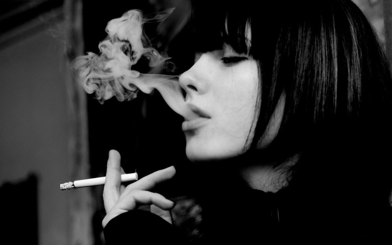 bad habit, activity, young adult, smoke, indoors, monochrome, smoking, real people, 720P, headshot, risk, sign, Caucasian, smoking - activity, bangs, cigarette