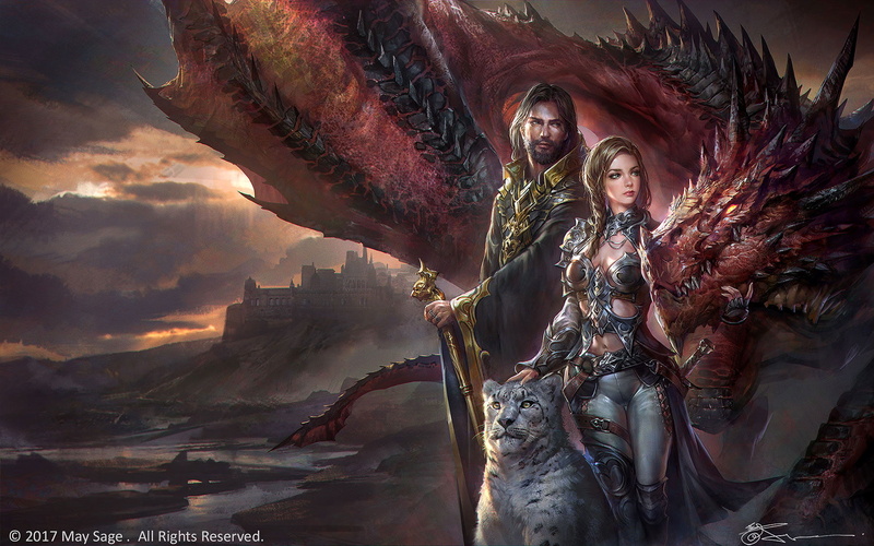 2017 (Year), dragon, 720P, fantasy girl, fantasy art, Fantasy Men