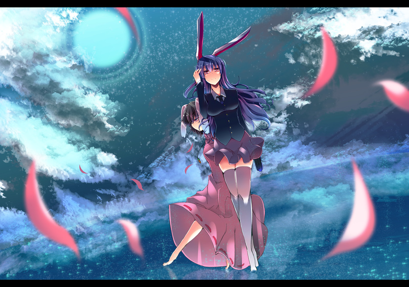 hair, jackets, dress, clouds, school, women, udongein, uniforms, tie, nature, skyscapes, girls, outdoors, lifestyles, petals, sky, real people, front view