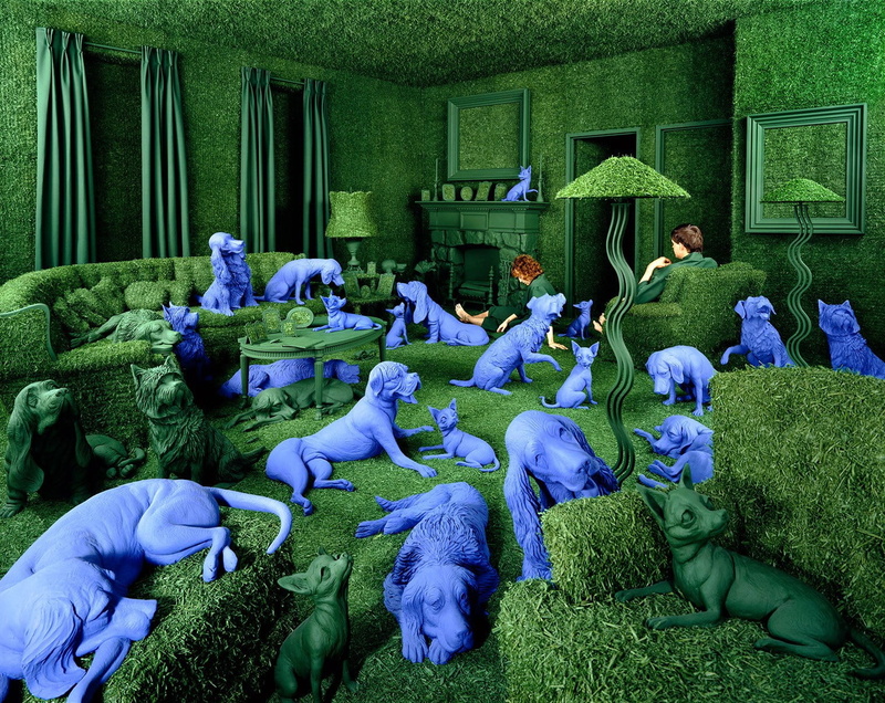 720P, creativity, day, architecture, representation, illustration, group of people, blue, obsessions, flowering plant, real people, women, Sandy Skoglund