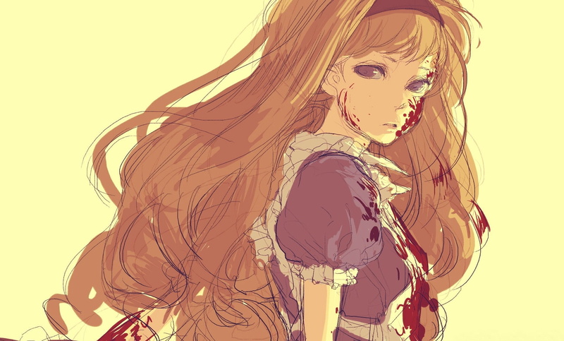 blood on his hands, Alice in Wonderland, blood, 1080P, Alice, spot, abrasion, pain