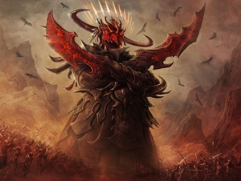 war, Avatar, fantasy art, battle, 480P, demon, artwork, Magic: The Gathering