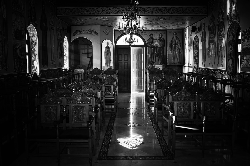 religion, no people, cyprus, lighting equipment, illuminated, chair, arts And Entertainment, black And White, people, worship, seat, concepts And Ideas
