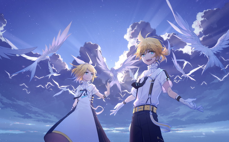 Vocaloid, Len Kagamine, 1080P, Rin Kagamine, Anime