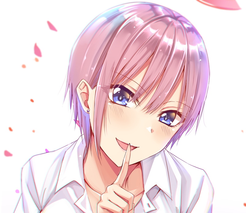 Anime, 2K, Pink Hair, Smile, Blue Eyes, The Quintessential Quintuplets, Blush, Girl, Ichika Nakano