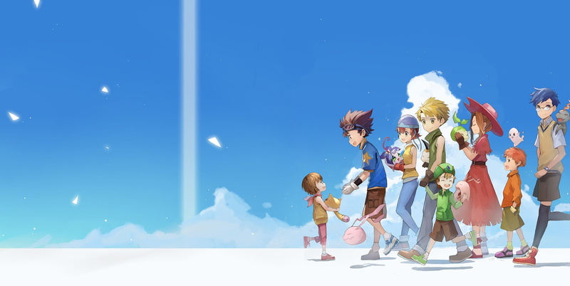 group of people, men, offspring, blue, blonde, real people, Yokomon, day, Taichi Yagami, Sora Takenouchi, outdoors, Motimon, Koushirou Izumi, males, 1080P