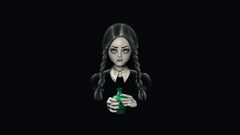 Wednesday Addams, Braid, Gothic, 1080P, Potion, Dark