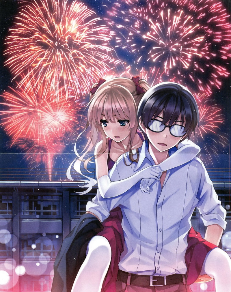 two people, Sawamura Eriri Spencer, happiness, 1080P, celebration, girls, childhood, firework, outdoors, positive emotion, emotion, fun, firework display