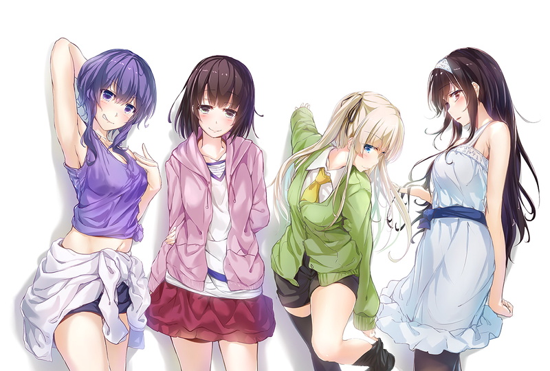 Kasumigaoka Utaha, Hyoudou Michiru, anime, Katou Megumi, anime girls, 1080P, Saenai Heroine no Sodatekata, Sawamura Eriri Spencer