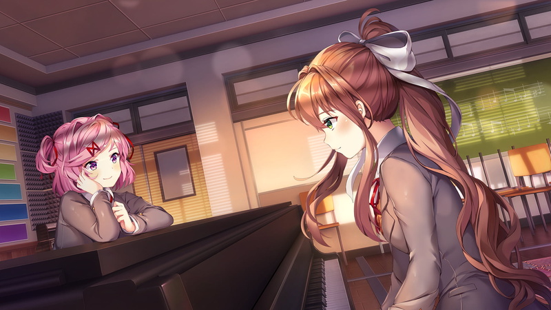 Natsuki (Doki Doki Literature Club), DDLC, Doki Doki Literature Club, Monika (Doki Doki Literature Club), 1080P