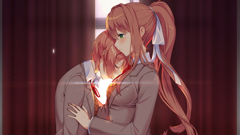 Monika (Doki Doki Literature Club), DDLC, 1080P, Sayori (Doki Doki Literature Club), Doki Doki Literature Club