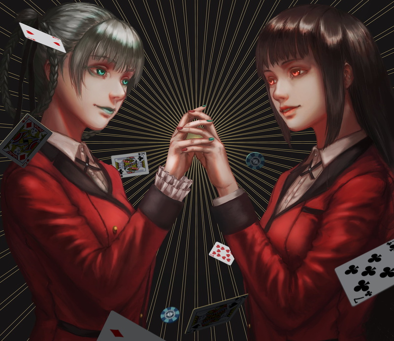 Kakegurui, Anime, Yumeko Jabami, 1080P, Kirari Momobami