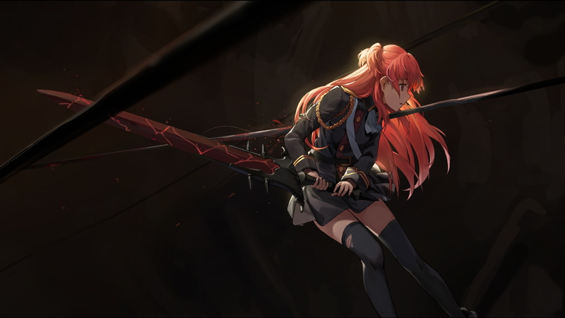 uniform, girls with swords, red eyes, sword, Shuumatsu Nani Shitemasu ka? Isogashii desu ka? Sukutte Moratte Ii desu ka?, stockings, 2K, Chtholly Nota Seniorious