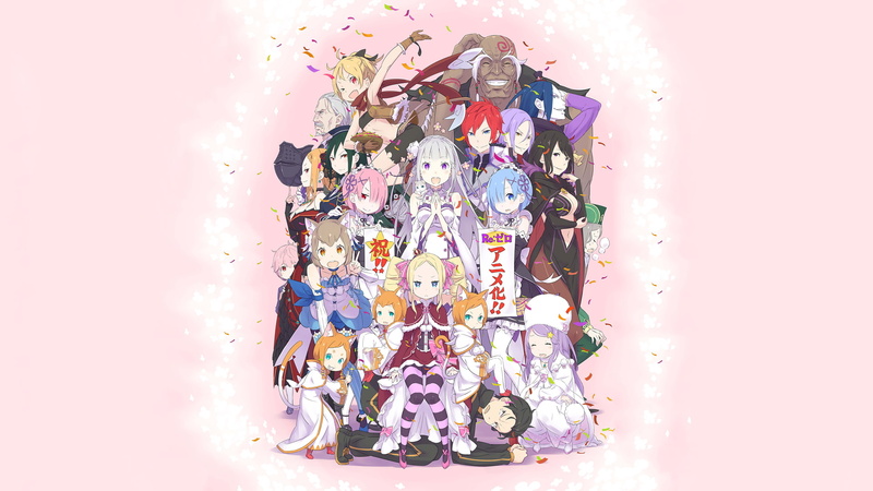 anime girls, Beatrice (Re: Zero), Puck (Re:Zero), Re:Zero Kara Hajimeru Isekai Seikatsu, Felt, Ram (Re: Zero), Rem (Re: Zero), 1080P, Emilia (Re: Zero)