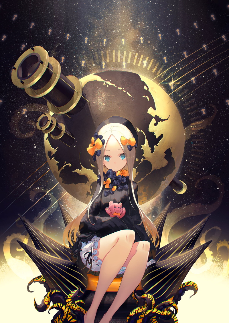 Abigail Williams (Fate/Grand Order), anime girls, Fate/Grand Order, blue eyes, anime, legs, 2K, blonde