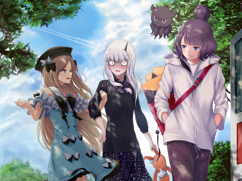 Katsushika Hokusai (Fate/Grand Order), Fate/Grand Order, Fate Series, Abigail Williams (Fate/Grand Order), Lavinia Whateley (Fate/Grand Order), 1080P