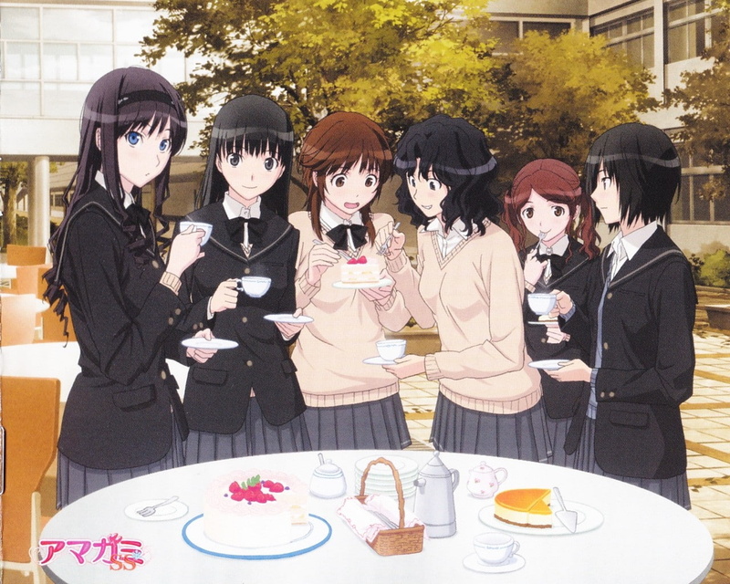 group of people, Nakata Sae, Ayatsuji Tsukasa, standing, celebration, Tanamachi Kaoru, Sakurai Rihoko, Nanasaki Ai, table, people, cake, 720P, day, anime girls