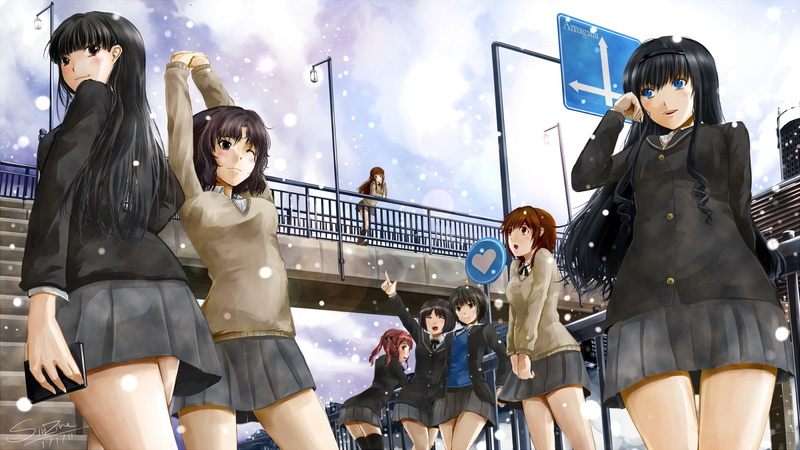 motion, Sakurai Rihoko, lifestyles, arts culture and entertainment, 720P, Morishima Haruka, Ayatsuji Tsukasa, women, clothing, sky, low angle view, Nakata Sae