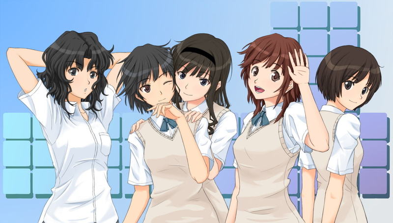 sakurai, rihoko, seifuku, hair, brown, nanasaki, miya, morishima, tachibana, tanamachi, haruka, amagami, kaoru, gebo, wink, black, 720P