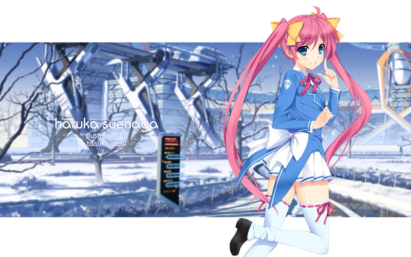 2K, seifuku, iizuki, tasuku, japan, thighhighs, haruka, twintails, culture, suenaga, hair, pink