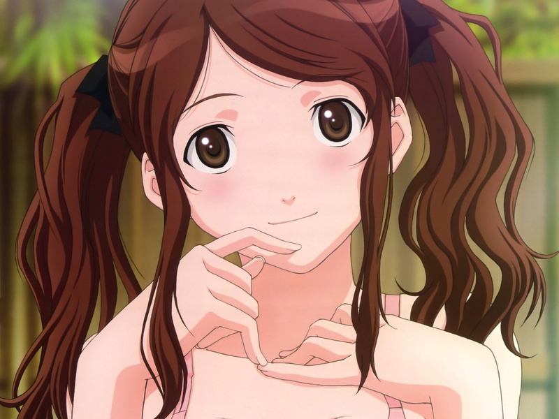 hair, eyes, bows, long, girls, nakata, blush, twintails, sae, brunettes, brown, close up, bare, bangs, faces, anime, amagami, ornaments, shoulders, 1080P