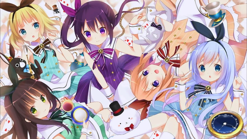 Kirima Sharo, Tedeza Rize, Gochuumon wa Usagi Desu ka?, Hoto Kokoa, anime girls, 1080P, Kafuu Chino, Ujimatsu Chiya