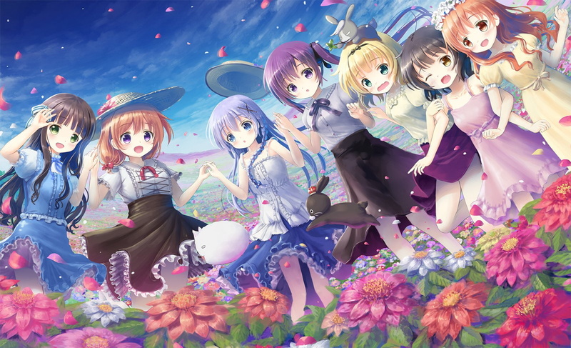 Is the Order a Rabbit?, Kokoa Hoto, Sharo Kirima, Chino Kafū, 720P, Anime, Rize Tedeza, Megumi Natsu, Chiya Ujimatsu, Maya Jouga