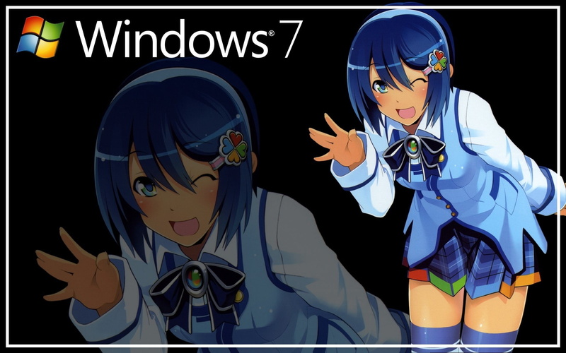 1080P, OS-tan, Nanami Madobe, Anime, Windows 7