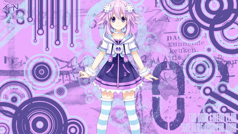 neptunia, thighhighs, short, purple, hair, eyes, 1080P, hyperdimension, neptune