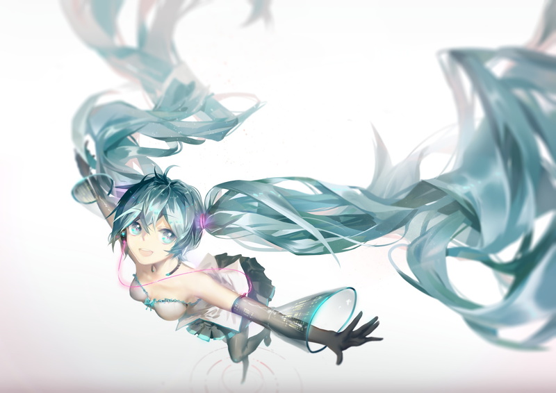 women, adult, anime, twintails, looking at camera, white background, portrait, real people, one person, hair, young adult, Hatsune Miku, lifestyles, fashion