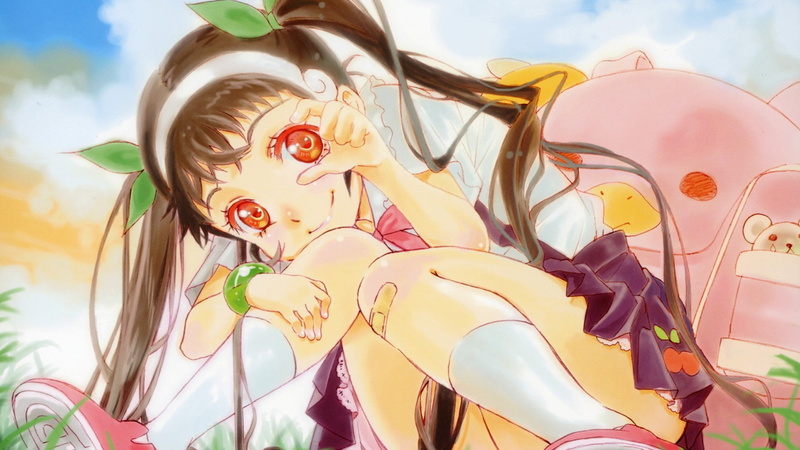 low angle view, amusement park ride, anime girls, Monogatari Series, hairstyle, lifestyles, close-up, 1080P, nature, multi colored, art and craft, sky