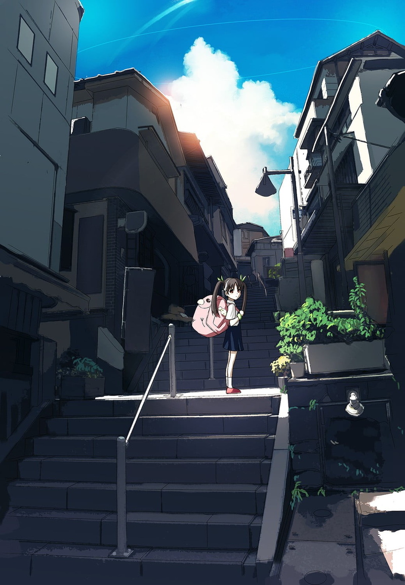Monogatari Series, adult, city, full length, people, human arm, nature, outdoors, built structure, cloud - sky, low angle view, young adult, sky, 720P