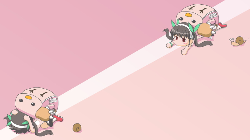 fun, anime girls, Hachikuji Mayoi, representation, creativity, art and craft, pink background, copy space, pink color, nature, indoors, childhood, colored background