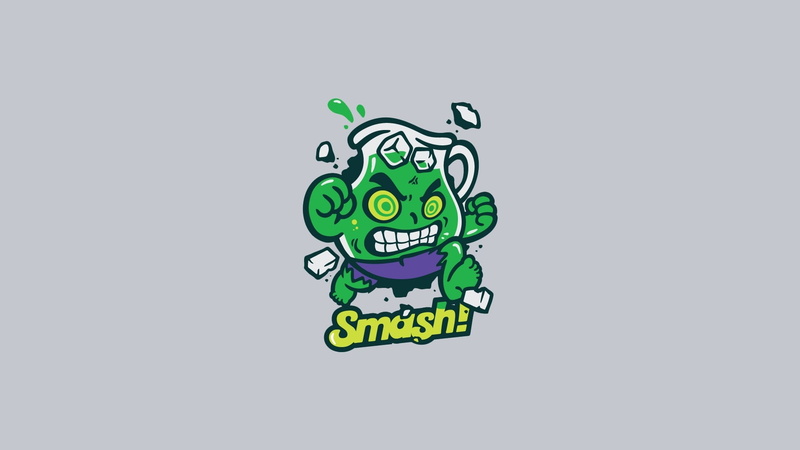 artwork, simple background, 1080P, kool-aid, Hulk
