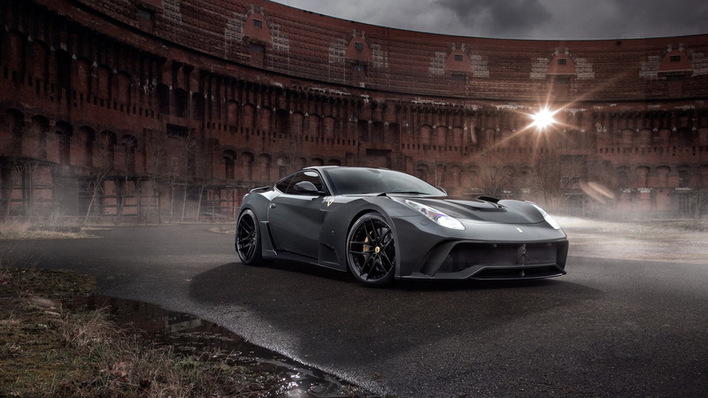 building, sport, gray, sport cars, inside, Novitec Rosso Ferrari F12 Berlinetta N-Largo S, car, supercar, 4K