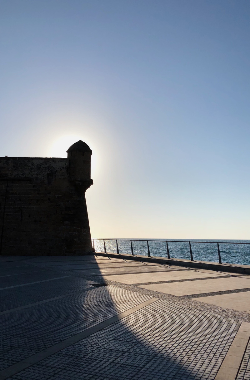 history, building exterior, the past, spain, 2K, sea, paseo nuevo mundo s/n, scenics - nature, tranquility, horizon over water, nature, cádiz, copy space