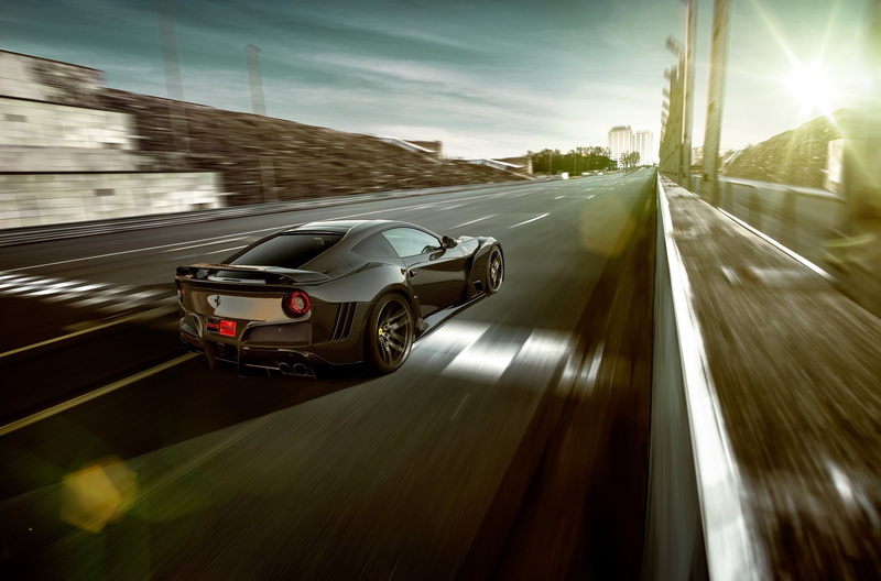 novitec rosso ferrari f12 berlinetta n largo s 4k  pc background, mode of transportation, speed, motion, sky, motor racing track, road, sunlight, car, 4K