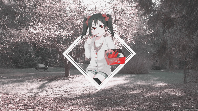 field, nature, plant, childhood, real people, winter, anime girls, child, Love Live!, picture-in-picture, Yazawa Nico, innocence, outdoors, clothing, 1080P