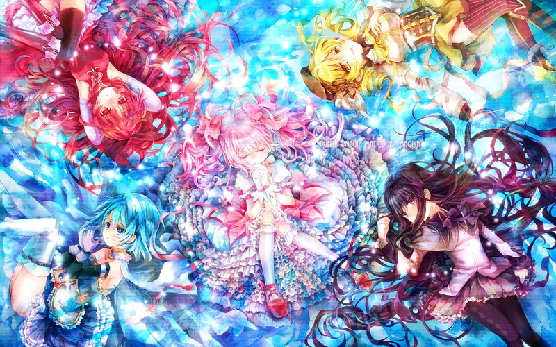 Sakura Kyoko, 1080P, Tomoe Mami, Kaname Madoka, anime, Akemi Homura, Mahou Shoujo Madoka Magica, Miki Sayaka, anime girls