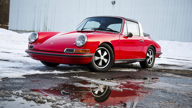 1969, 4K, classic, Porsche, winter, 911, Targa