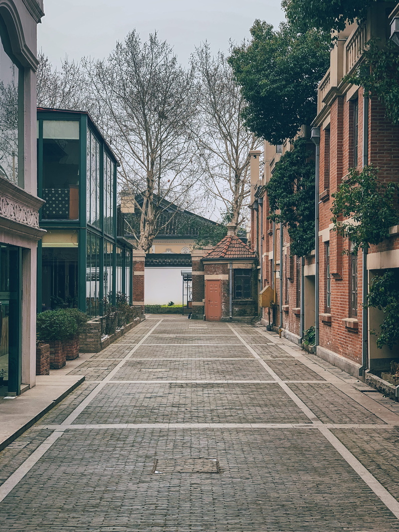 residential district, china, building exterior, footpath, road, pavement, plant, city, no people, 4K, tree, nature, surface, flagstone, sidewalk, the way forward